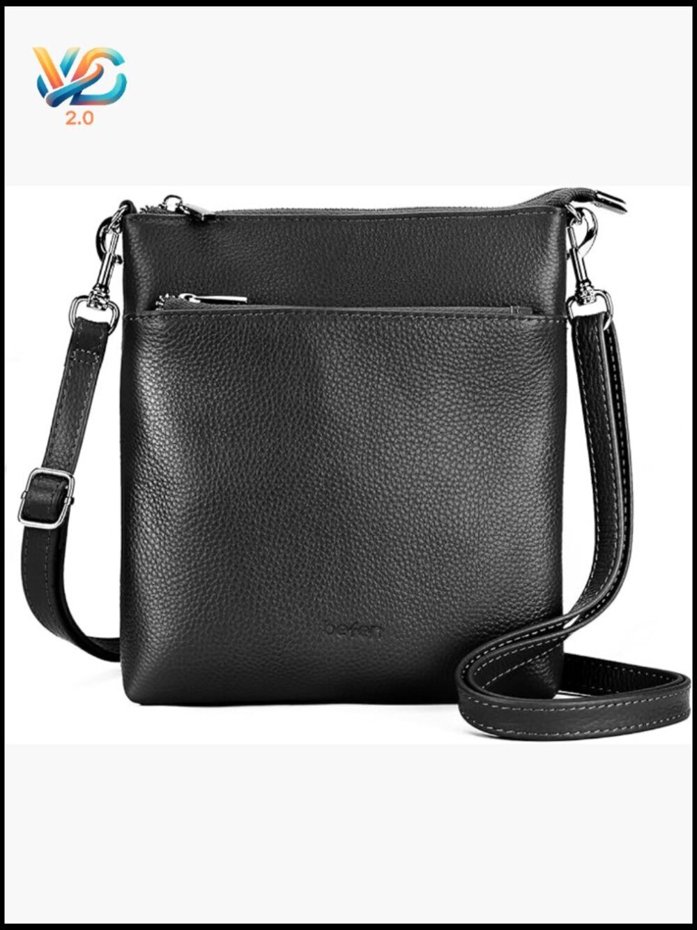Genuine Leather Crossbody Purse for Women Travel Lightweight Adjustable Strap